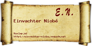 Einvachter Niobé névjegykártya